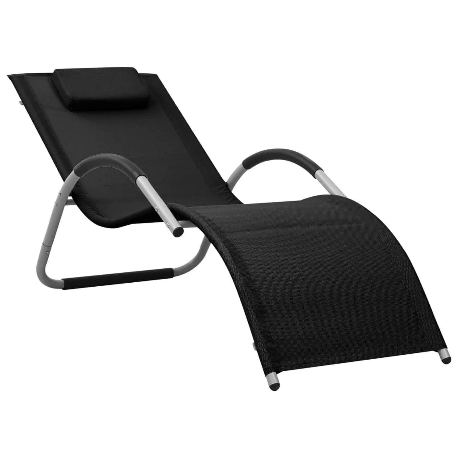 

Sun Lounger Textilene Black and Gray