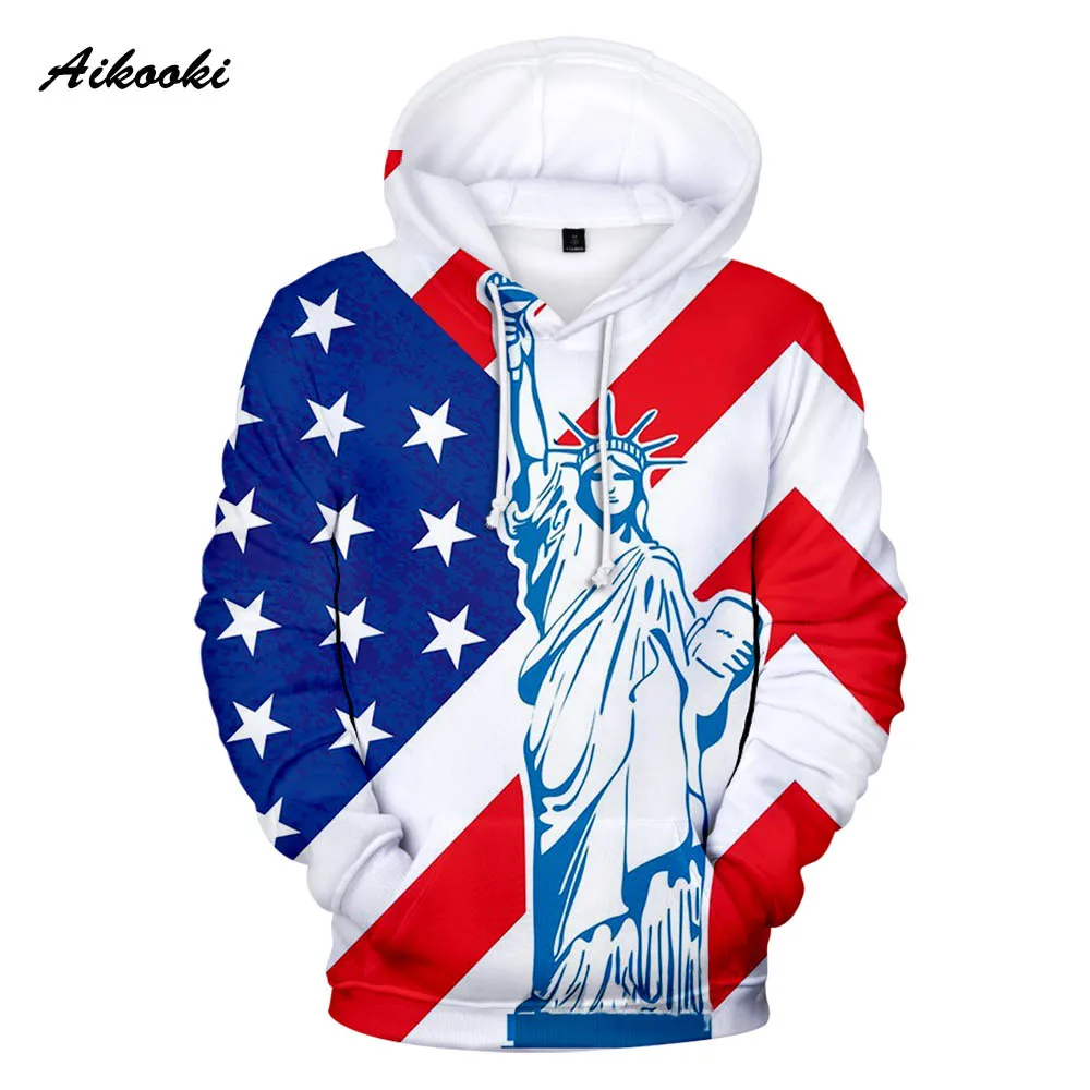 

National flag USA Hoodies Men Women Sweatshirts Fashion Hooded United States flag America Independence Day Hoody 3D TOPS