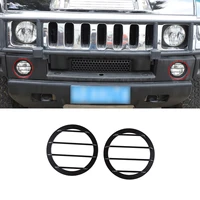 for hummer h2 2003 2009 car styling stainless steel black car front fog light lamp silver cover trim exterior car accessories
