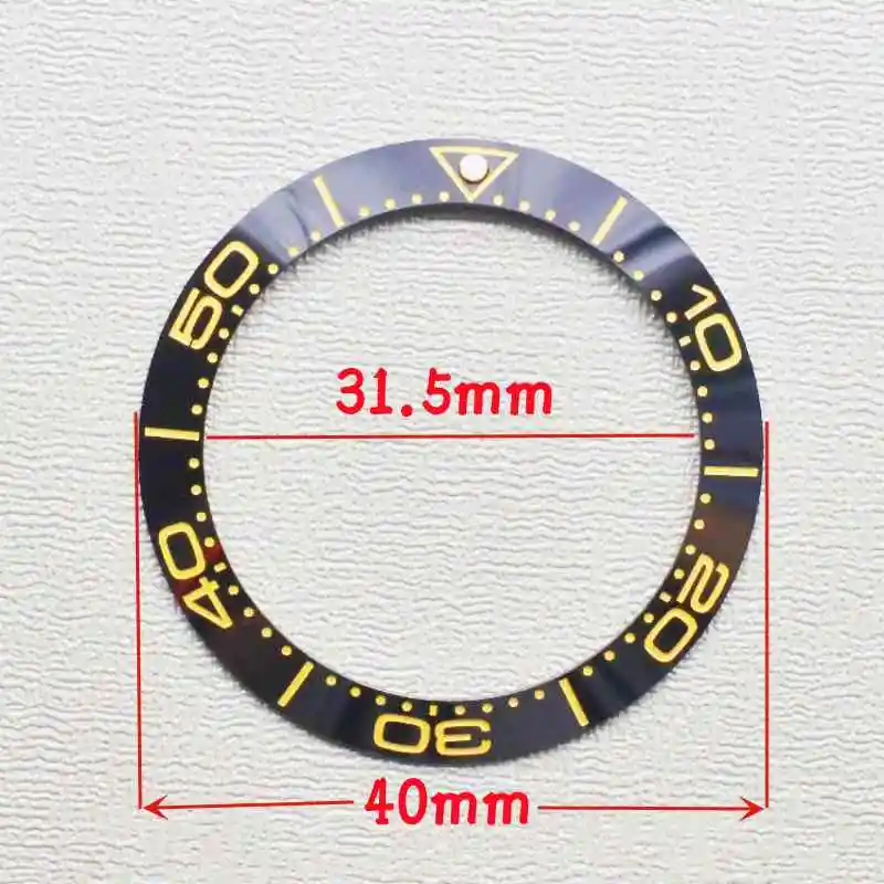 Watch Replacement Parts 40mm*31.5mm Ceramic Bezel Insert Ring Fit Sea 300 Series Watch