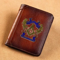 high quality genuine leather wallet brotherly love relief and truth printing standard purse bk275