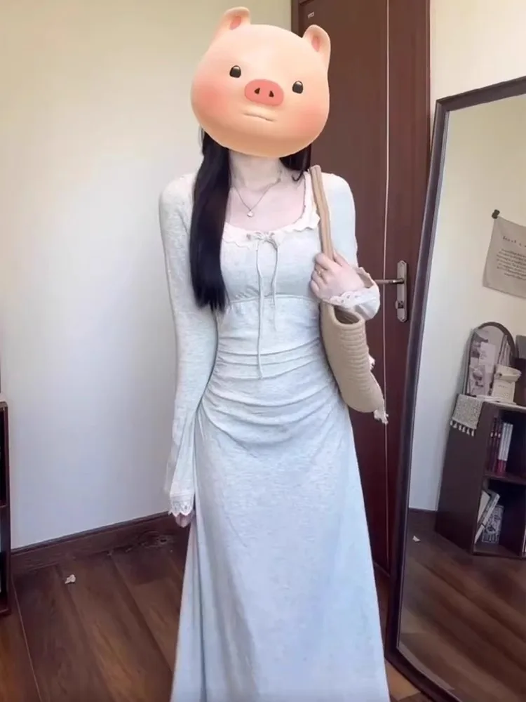 French sle Long sleeve dress Women Early Autumn New Small High-Grade Temperament Long dress Waist Hugging Slimming Sheath S... |