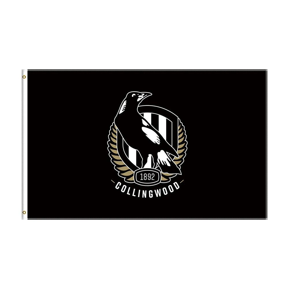 

3x5 Ft Collingwood Football Club Flag Polyester Printed Football Team Banner For Decor