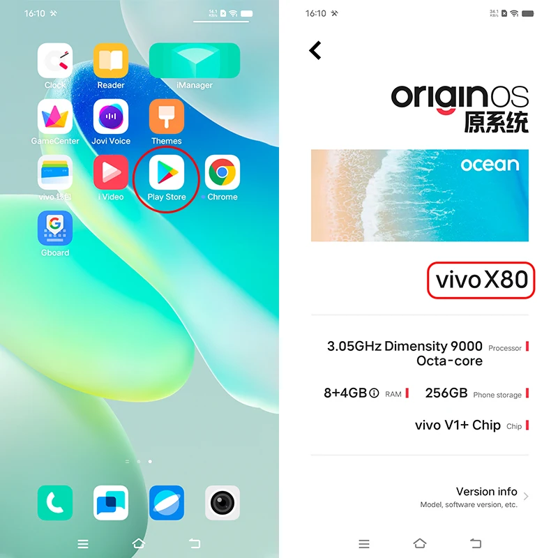 Ceny VIVO X80 5G Telefon Komórkowy 6.78 Calowy Ekran AMOLED 120Hz MTK9000 Octa Core 50MP Potrójne Kamery 80W SuperCharge NFC