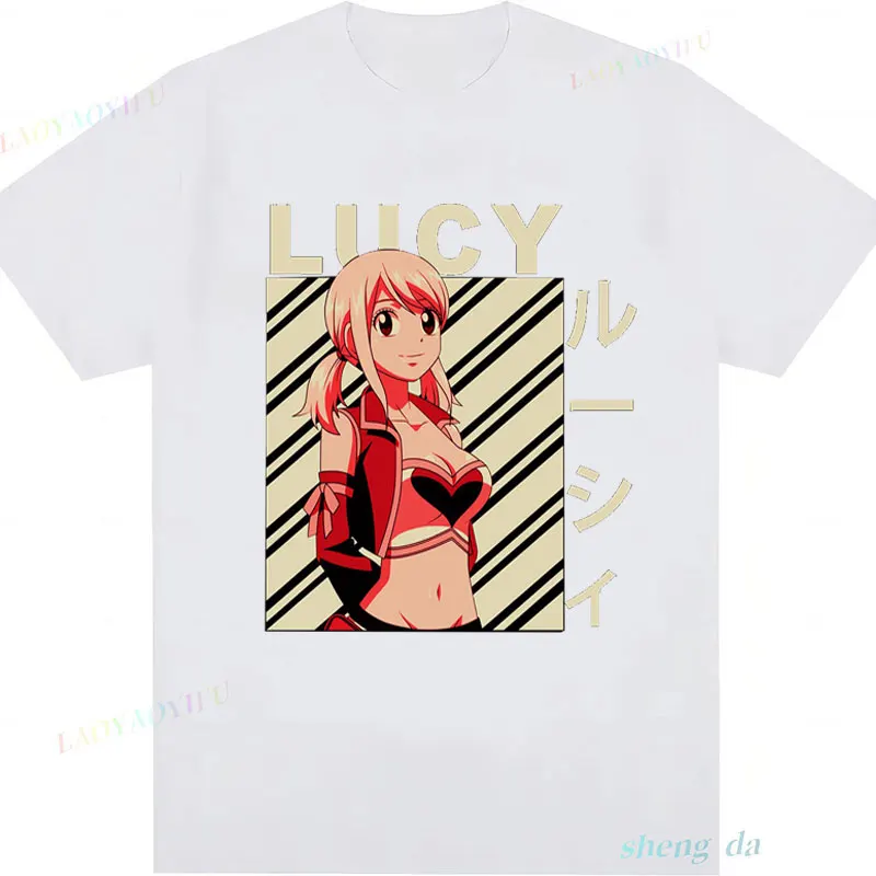 Футболка Fairy Tail Natsu Lucy Dragneel для мужчин и женщин, идея подарка на день рождения, футболки с графическим принтом, одежда унисекс с изображением аниме и мультфильмов 2000-х годов (art.: 3920db2cc98ac) - 3920db2cc98ac