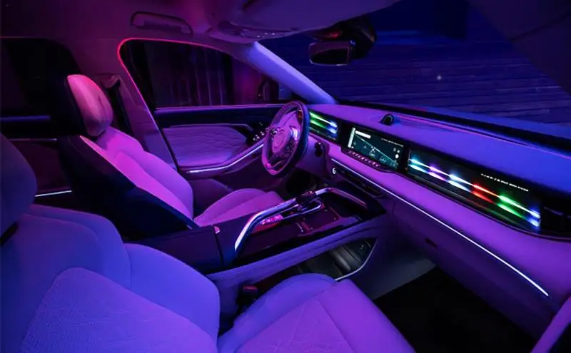 

Auto Atmosphere Ambient Light Music Sound Activated Car LED Interior Lights Car LED Lights Strip LED Light Strips For Dashboard
