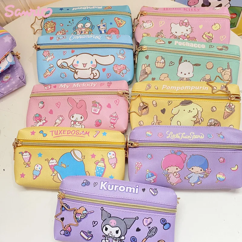 Pouch My Melody Kuromi Cartoon Double Zip Large Capacity Student Stationery Storage Bag