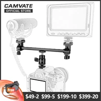 camvate t bar bracket arm with double cold shoe mounts support adjustable 14 ball head holder for mic monitor camera