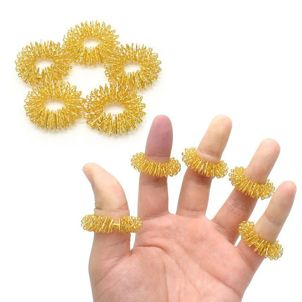 

10Pcs Acupressure Finger Massager Ring Hand Reflexology Acupuncture massage Ring Pain Finger Therapy Massage Health Care