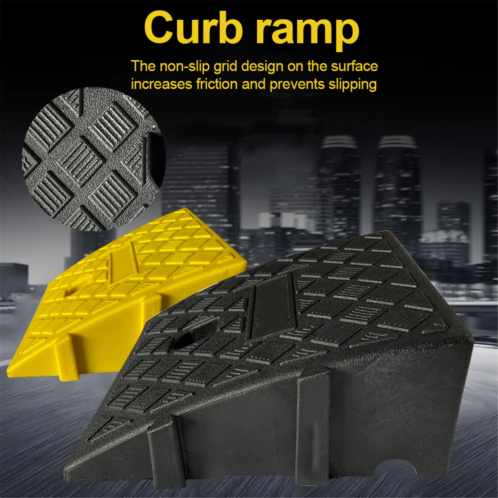

25X27X7cm Portable Lightweight Plastic Curb Ramps Threshold Ramp For Wheelchair Mobility ,Scooter, Bike, Motorcycle,Loading Dock