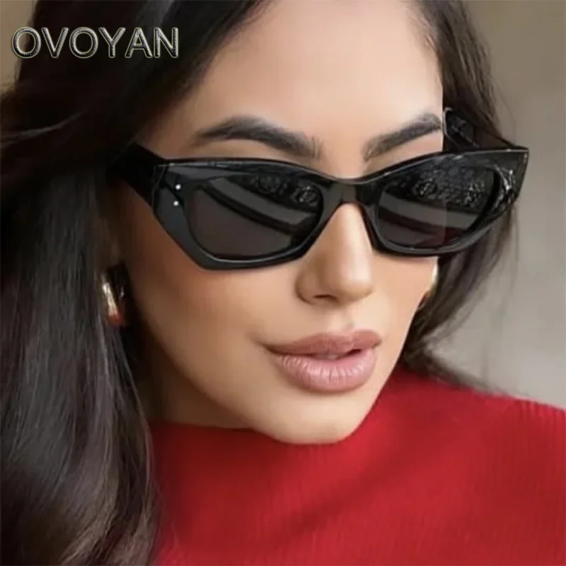 OVOYAN многоугольные солнцезащитные очки кошачий глаз женские простые высокого