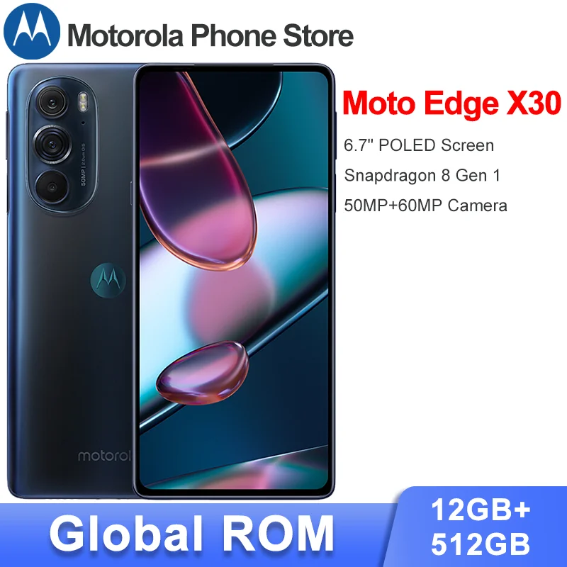 

Смартфон Motorola MOTO Edge X30, телефон с глобальной прошивкой, 12 Гб + 512 ГБ, Snapdragon 8 Gen 1, экран 6,7 дюйма, тройная камера 50 МП, аккумулятор 5000 мАч