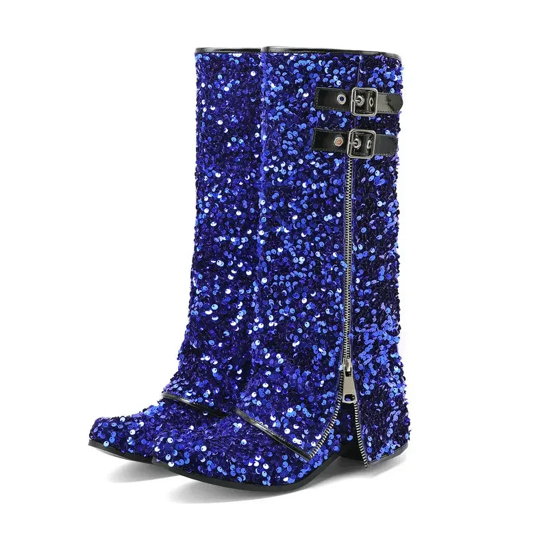 Женские ковбойские ботинки на молнии