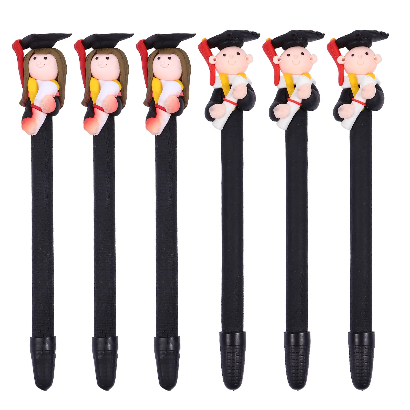 

6pcs Students Polymer Clay Pens Funny Stationery Doctoral Students Writing Pens
