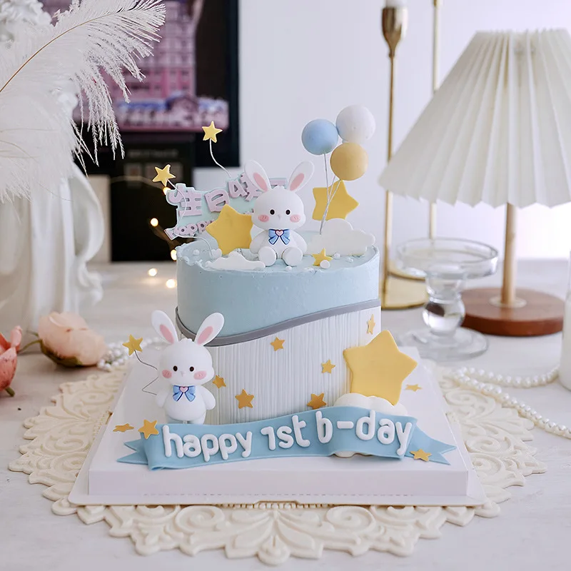 Украшение для торта в виде кролика с животными