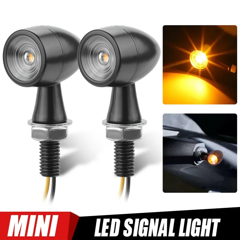 

1 Pairs Universal Amber/Red Double Lamp Motorcycle Bullet Mini Turn Signals Light Motorbike LED Turn Signal Kit Mini Blinkers
