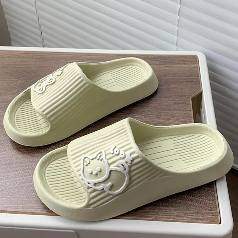 2023 Summer Beach Women Soft Sole Cloud Slippers Thick Platform Slipper Sandals Women Korean Eva Slippers Couple Home Flip Flops