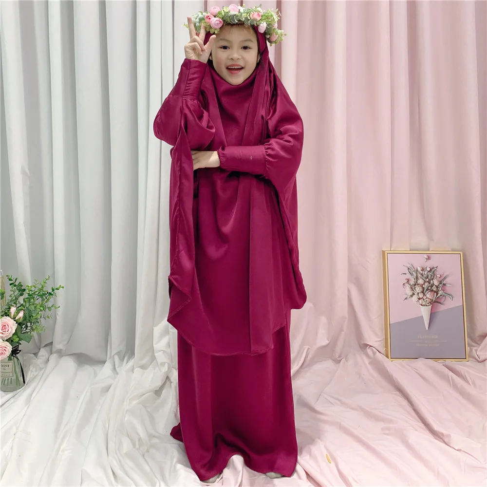 2 шт. мусульманский детский комплект с юбкой Химара для девочек исламская
