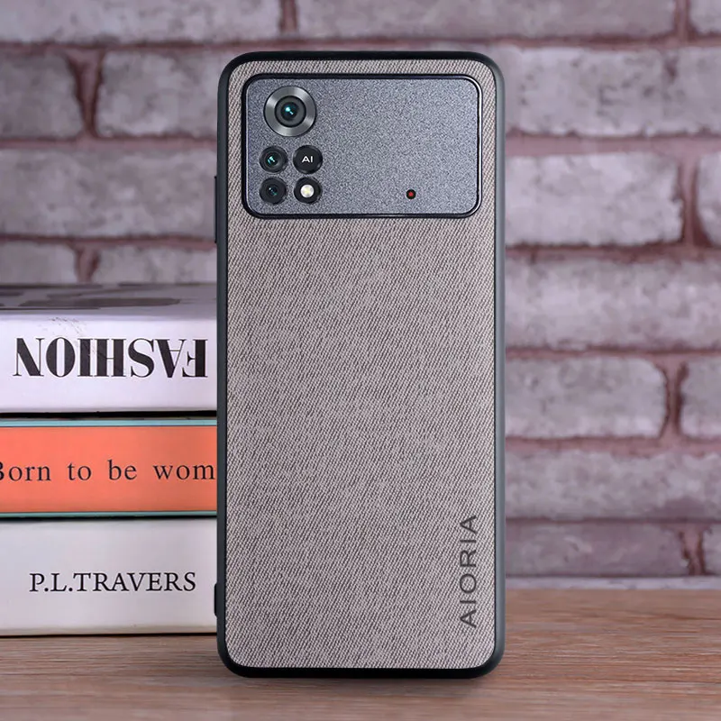 case for xiaomi poco m4 pro 4g coque luxury textile leather skin soft phone cover for xiaomi poco m4 pro case funda capa free global shipping