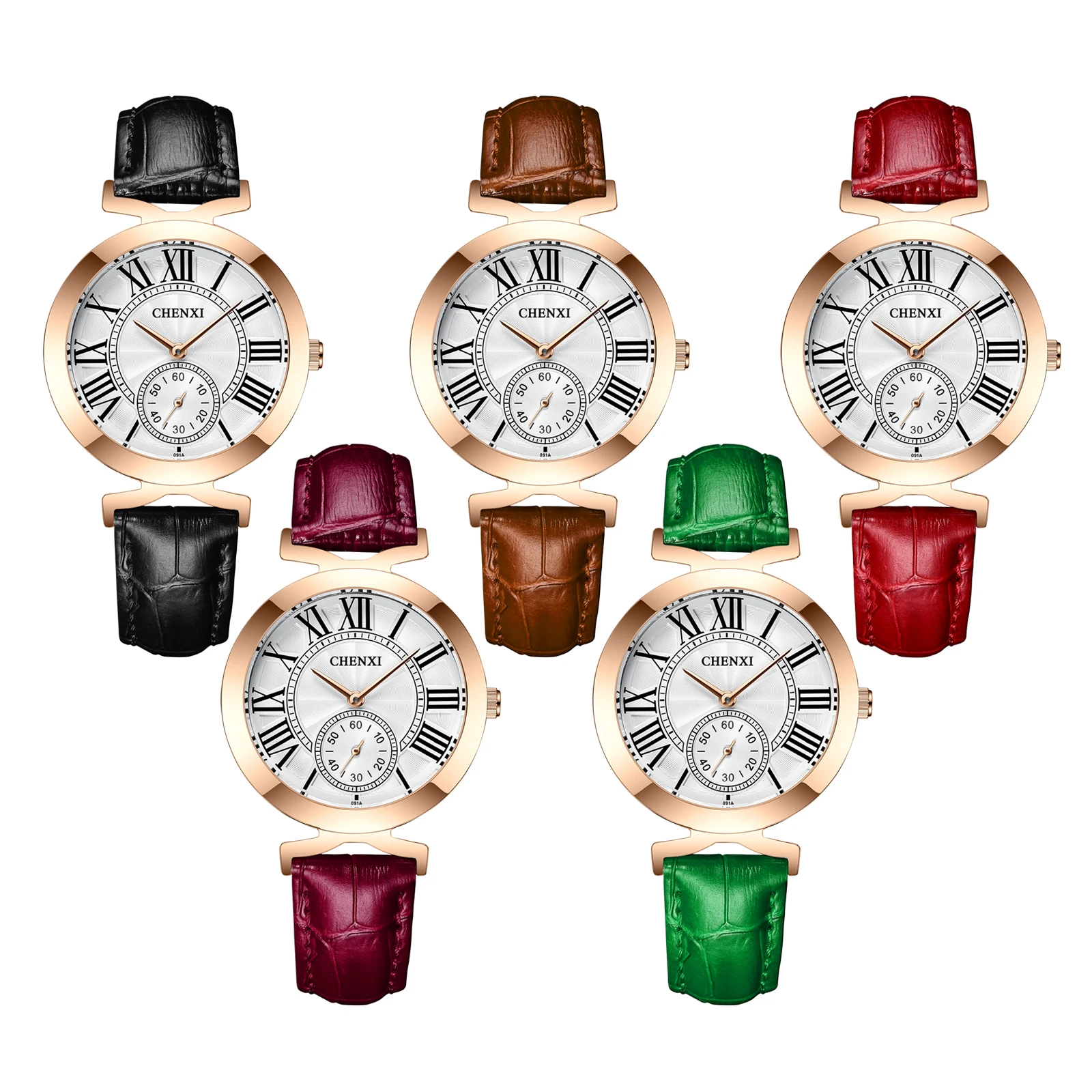 CHENXI Top Brand Fashion Casual Leather Women Business Luxury Clock Chronograph Waterproof Alloy Quartz Watch Relogio Feminino