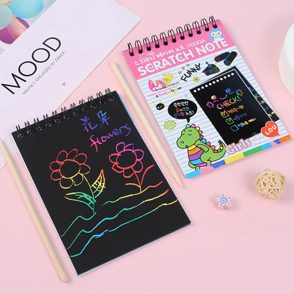 Детская бумага для рисования царапин творческий красочный граффити веселая