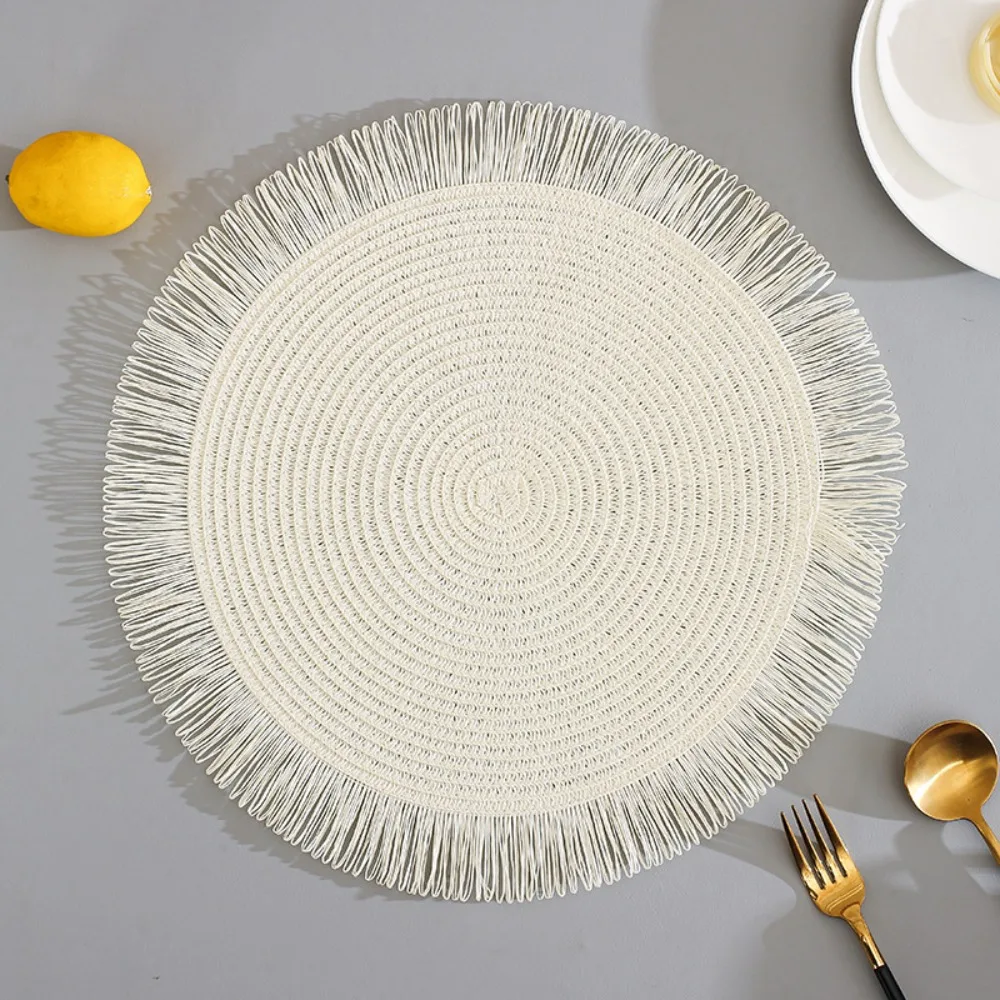 Кухонные аксессуары бумажный плетеный коврик для столовых приборов круглый с