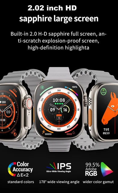 JOCEEY Smartwatch KD99Ultra 1.99Inch Watch 8 Ultra Men's Watches Bluetooth Talking Waterproof Watch8 Men Women Wireless Charging 4