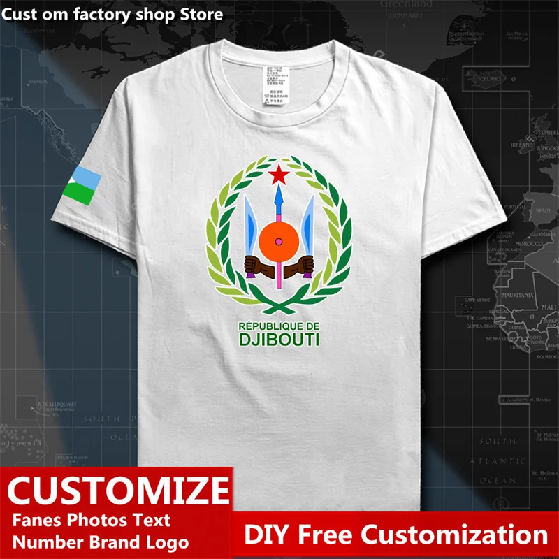 

Djibouti DJI Djiboutian DJ Country T shirt Custom Jersey Fans DIY Name Number LOGO High Street Fashion Loose Casual T-shirt