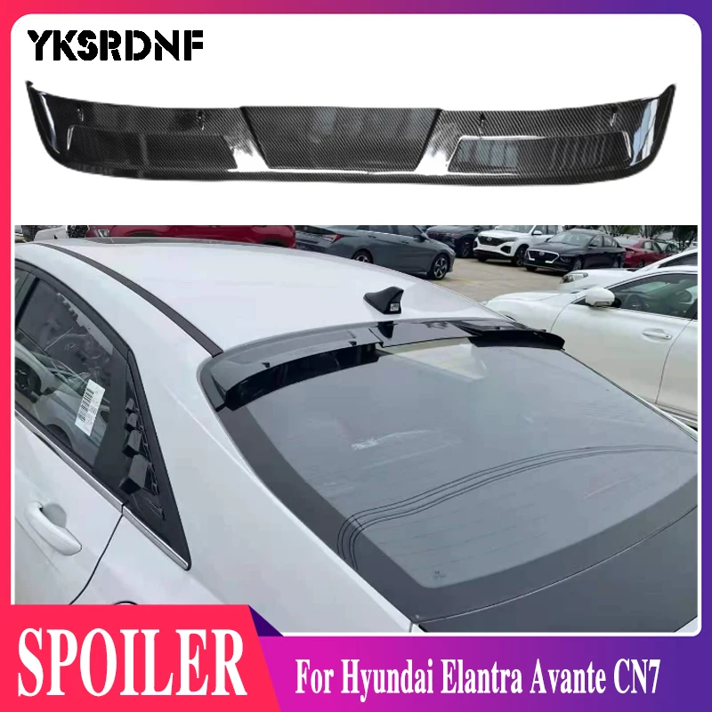 Rear Roof Lip Spoiler For Hyundai Elantra Avante CN7 2020 2021 ABS Modified Roof Spoiler Black Original Style Auto Parts