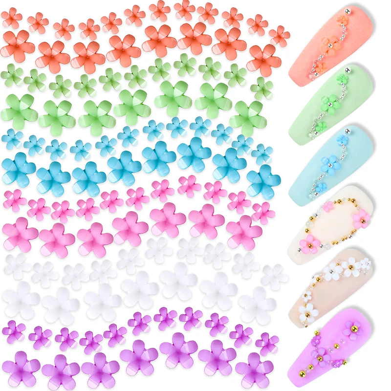 3D Diy полимерные Цветочные амулеты цветы украшение ногтя стразами 450 шт/комплект бусины для ногтей Гель-лак для ногтей для женщин девочек-подростков