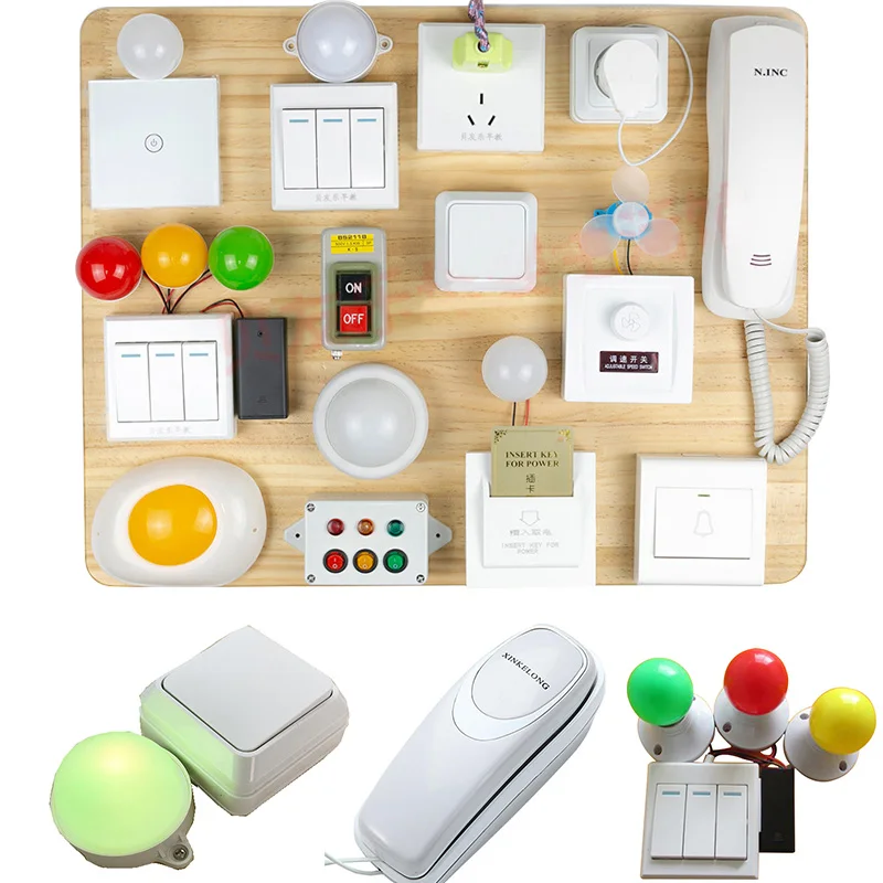 

Electrical Socket Busy Board Accessories DIY Toys Educational Montessori Toys Sensory Activity Busy Board Parts for Children Toy