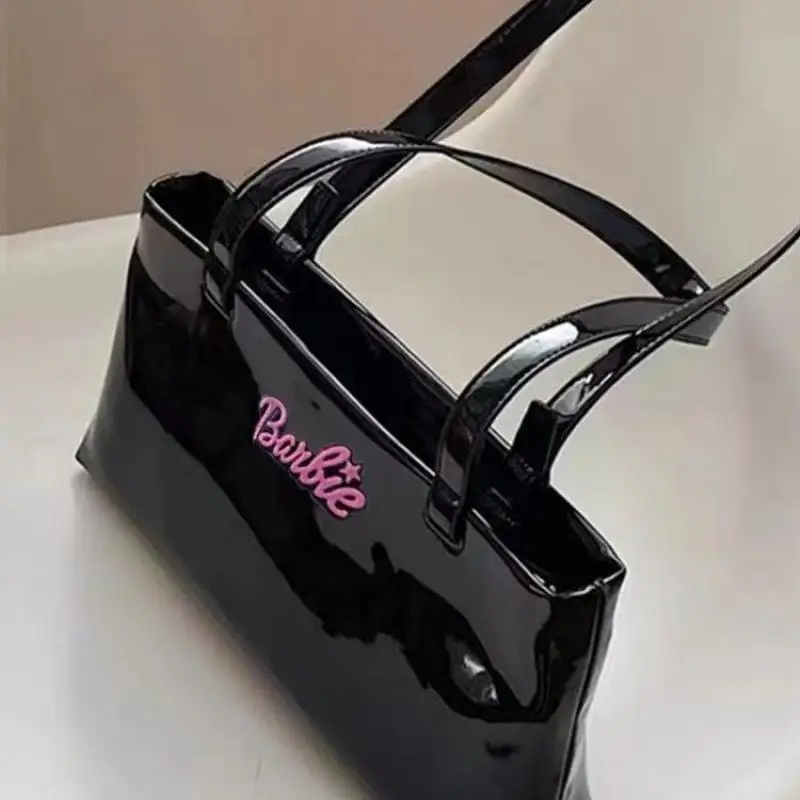 

Аниме кавайная Мода Барби Женская Глянцевая кожаная сумка через плечо женская сумка под подмышку модная дизайнерская маленькая сумка через плечо