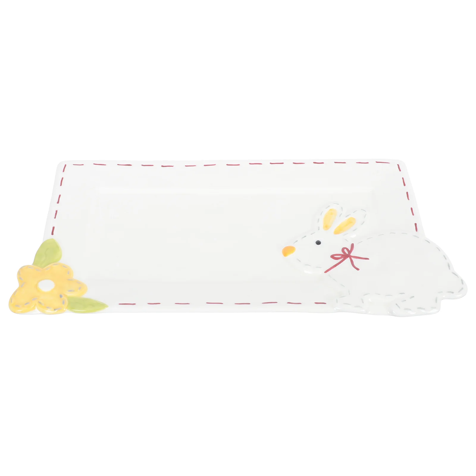 

1Pc Tableware Cartoon Ceramic Rectangular Adorable Dinner Plate Steak Palte