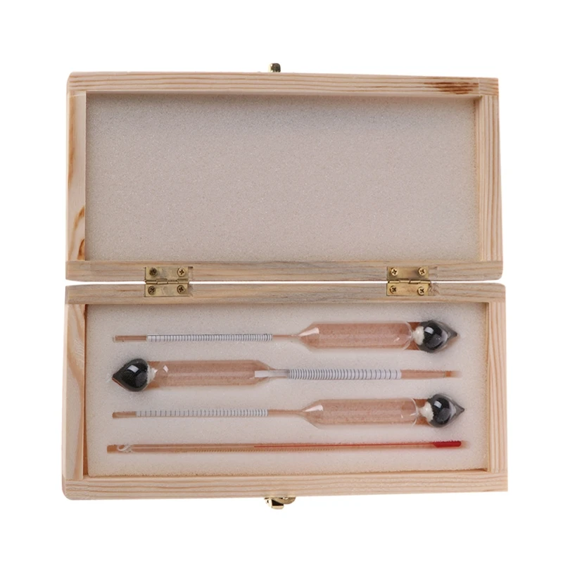 

3 Pieces 0-100% Hydrometer Alcoholmeter Tester Set for Chemical Factories Laboratory Alcohol Measuring Tool Reusable