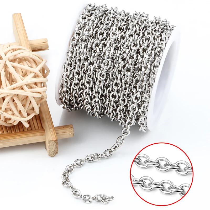 

Width 3mm Stainless Steel O Chains DIY Men Women Necklace Bracelet Tassel Jewerly Making Supplies Accessorie Fashion Ornament