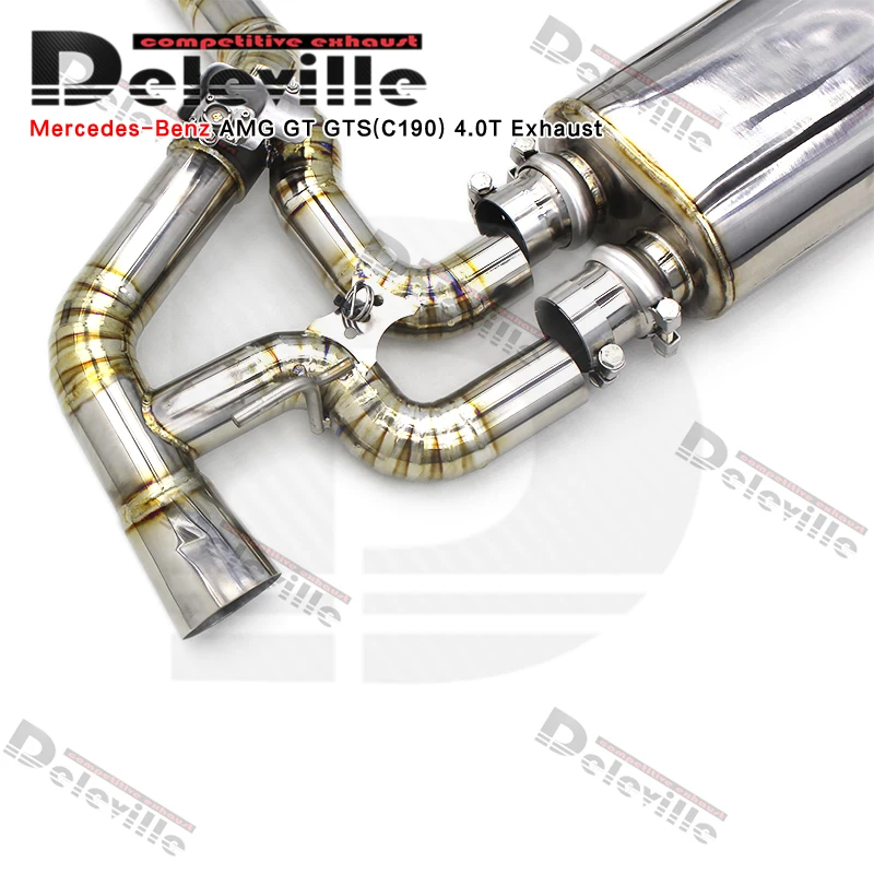 Фото Выхлопные трубы OEM Valves Muffler для Mercedes-Benz AMG GT GTS GTR 4.0T 2016-2019, титановые, Catback, H-образные №2