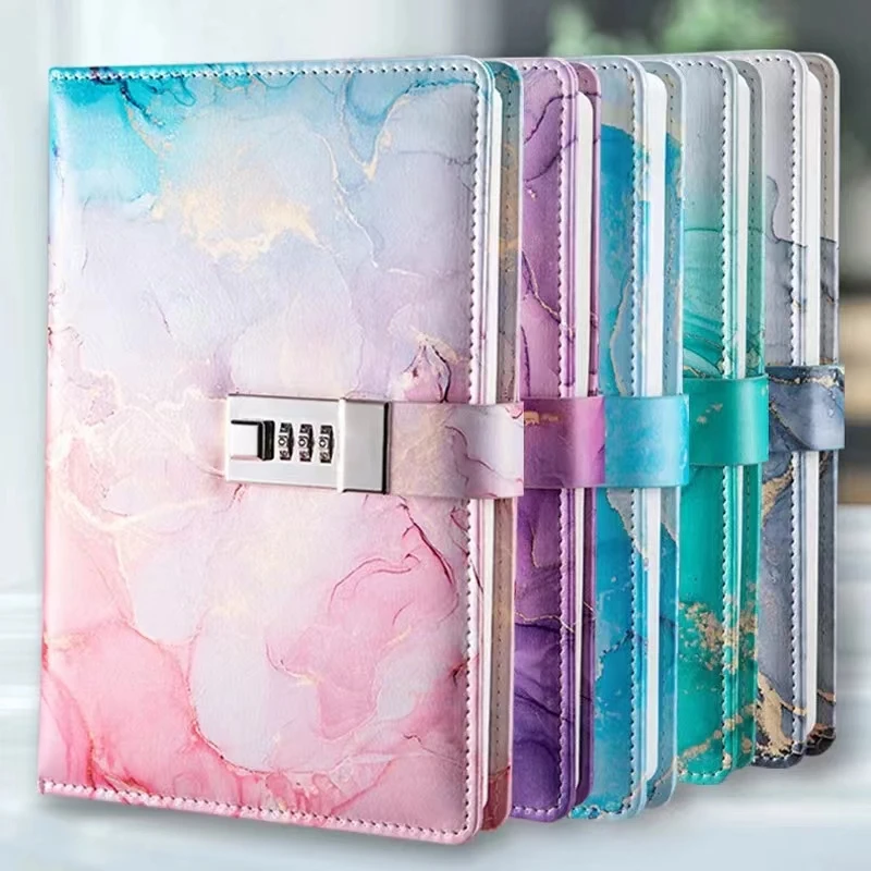 

A5 Password Notebook Inner page combination With Lock Journal Simple Student Handbook Travelers Stationery Office School Supplie