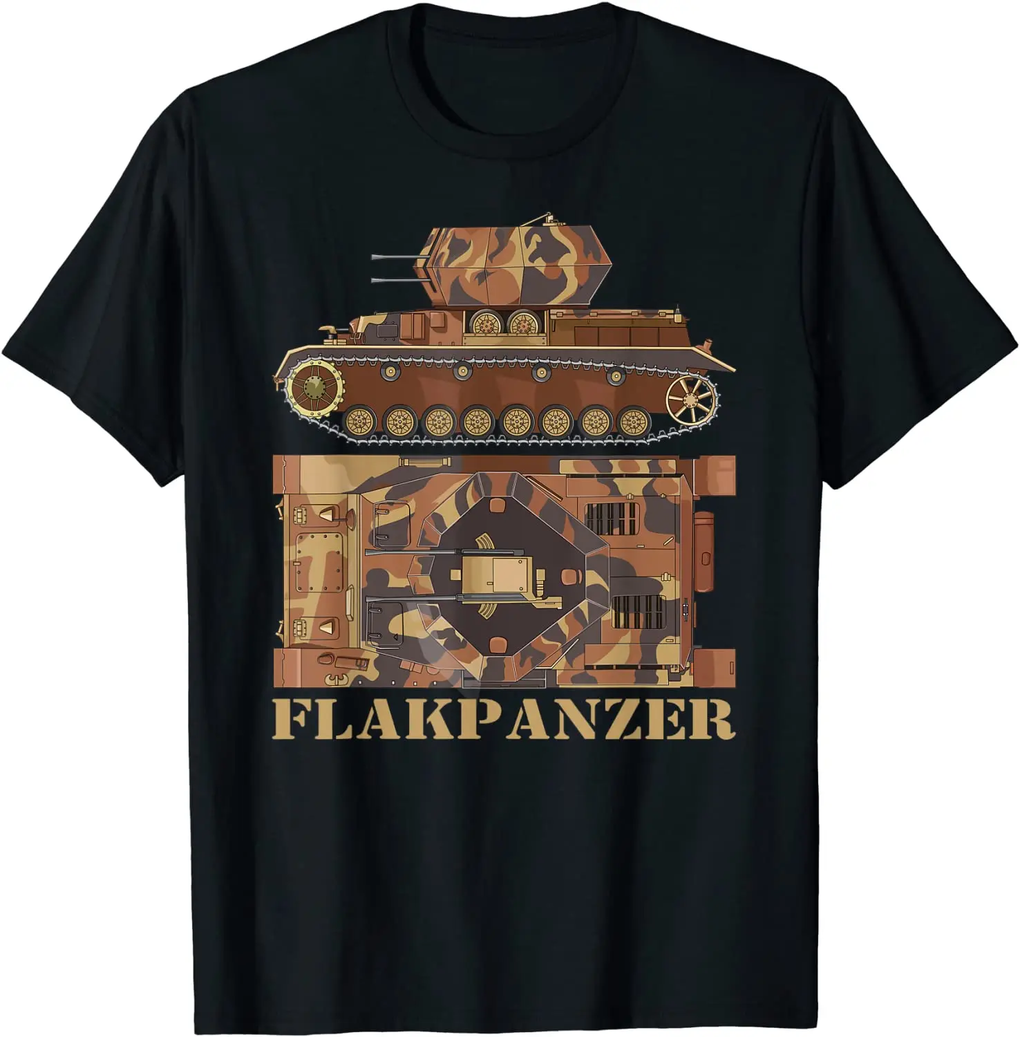 

Flakpanzer German WW2 Anti-aircraft Tank Diagram Men T-Shirt Short Sleeve Casual Cotton O-Neck Summer TShirt