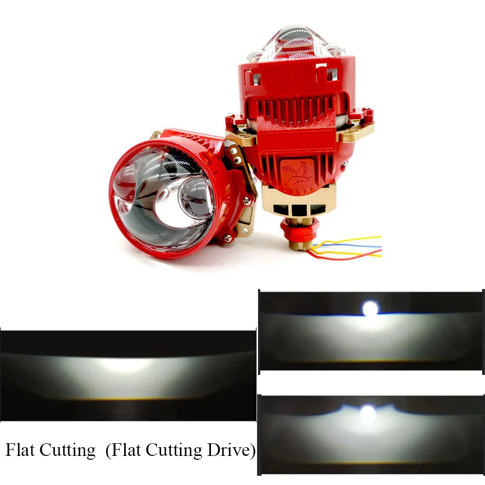 

8 PCS LED Chips Projector Lens Headlight - 3 Inch Bi LED Laser - Flat Cutting LHD RHD - 9006 H4 H7 Car Light Lamps Retrofit