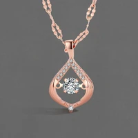 rose gold pendant clavicle chain korean fashion simple design feeling beating heart fan necklaces for women 2022 trendy jewelry