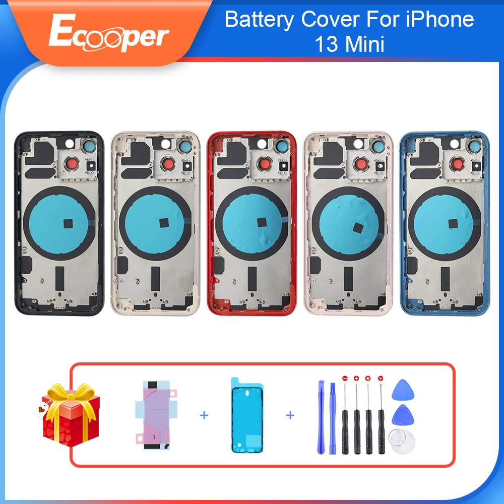 

Задний корпус для iPhone 13 Mini Корпус аккумуляторной батареи металлическая средняя рамка со стеклянным шасси лоток для SIM-карты боковые ключи б...