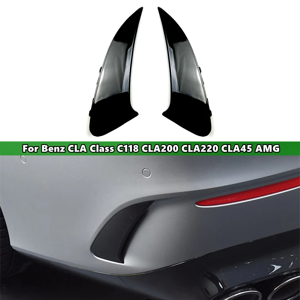 

2Pcs Car Rear Bumper Spoiler Side Wing Canard For Mercedes Benz CLA Class Sport C118 CLA200 CLA220 CLA250 CLA45 AMG 2020+