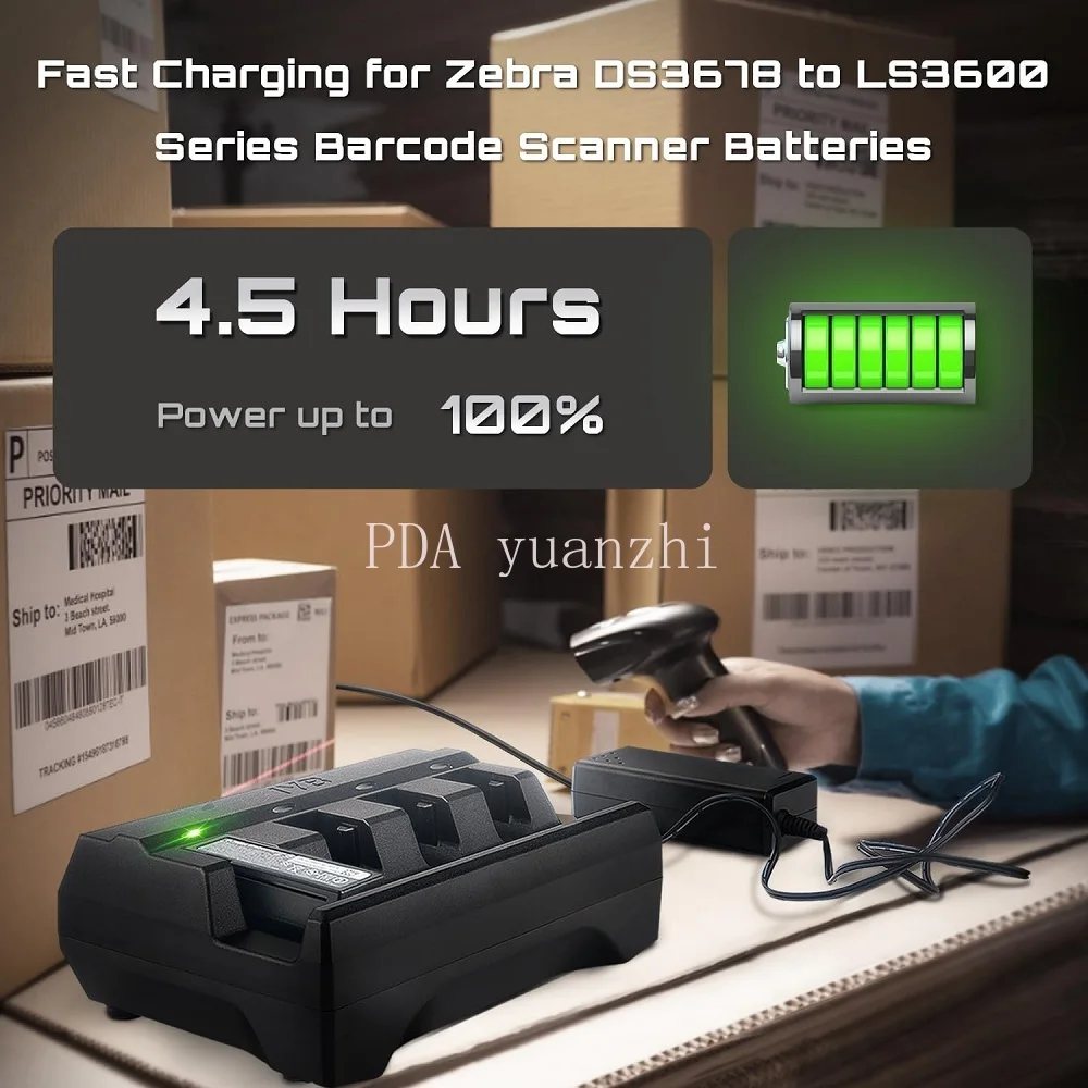 Зарядное устройство с 4 слотами для сканеров штрих-кодов Zebra DS3678 DS3600 LI3678 LI3600 LS3678
