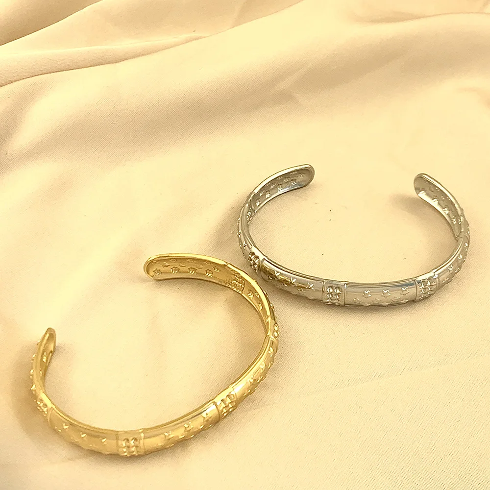 

Fashion Jewelry Bracelets & Bangle Stainless Steel Gold and Silver Color Cuff Bangles For Women Brand Bangle For Women
