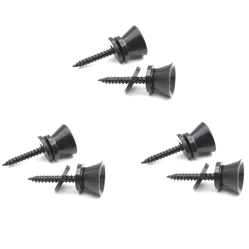 

6Pcs Guitar Strap Lock Pins Peg Metal For Acoustic Electric Guitar Ukulele Bass Universal Black