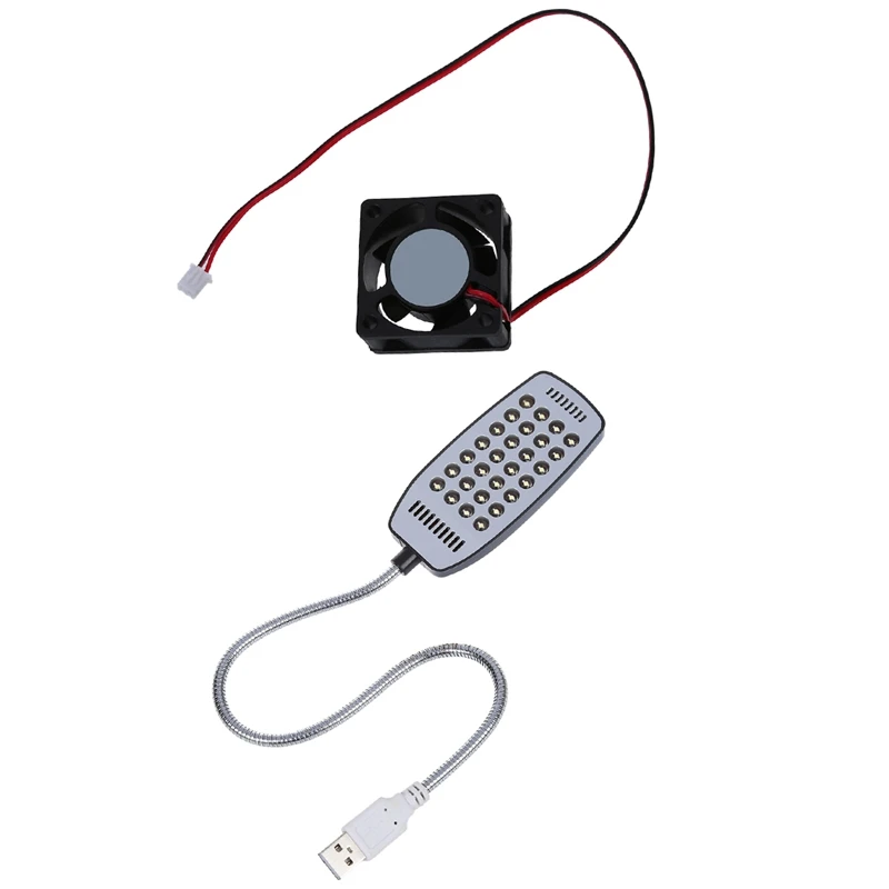 

Гибкая яркая компьютерная лампа с 28 светодиосветодиодный и 40 мм DC 5 в 6.42CFM чипсет, охлаждающий вентилятор, черный для компьютера, кулер ЦП