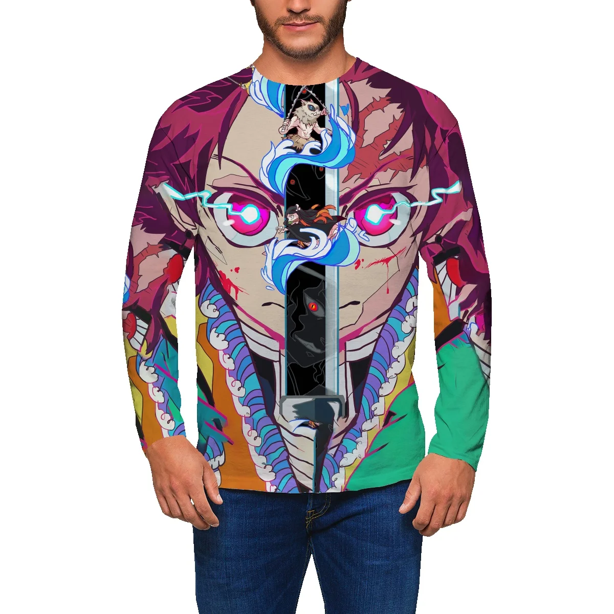 

New all-match round neck sweater t-shirt long-sleeved ins junior high school students male trend simple handsome autumn clothes