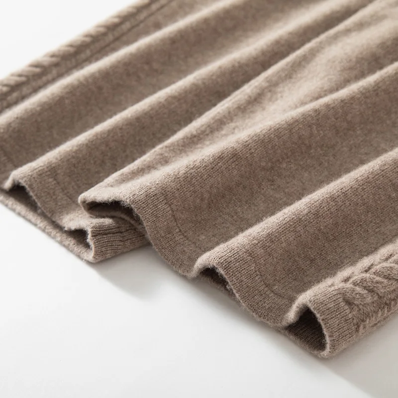 Женские широкие брюки из 100% чистой шерсти с высокой талией