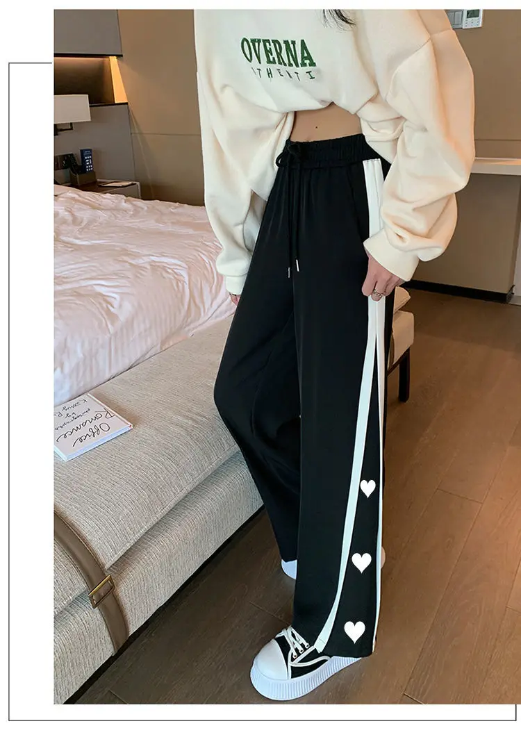 Черные брюки летние тонкие повседневные спортивные женские широкие с эластичным