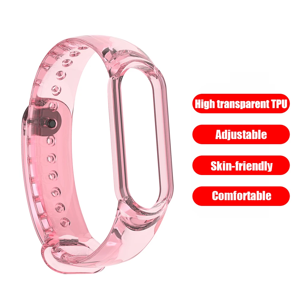

Watch Straps Watch Accessories Soft Watchband TPU Soft Transparent Smart Bracelet Wristband for Xiaomi Mi Band 5 6